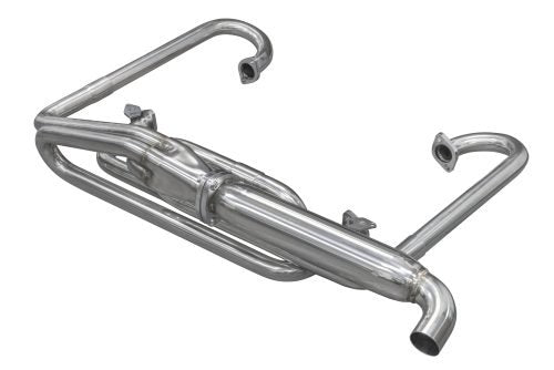EMPI 00-3371-0 classic dune buggy exhaust in brushed 204 stainless steel — full system view