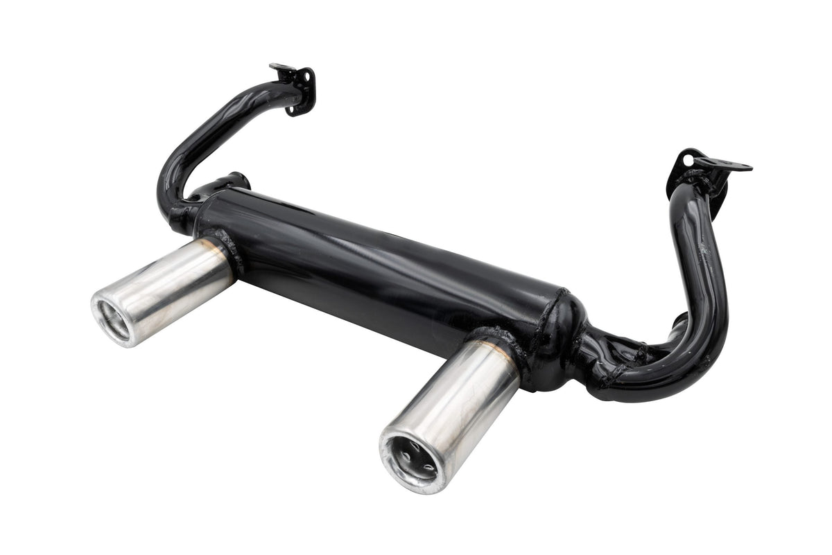 EMPI 00-3418-0 GT 2-Tip Exhaust System Black with Chrome Tips for VW Beetle Karmann Ghia 1300-1600cc 1966-1974