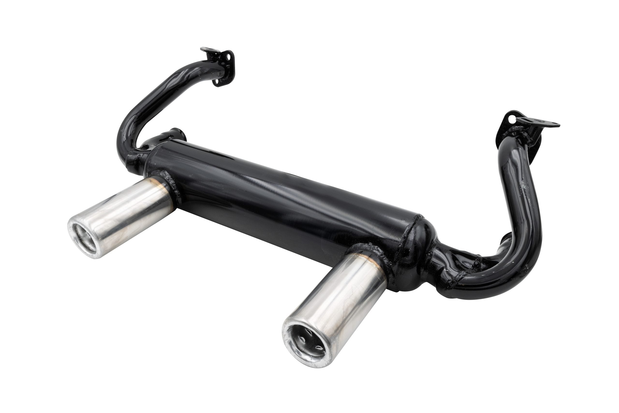 EMPI 00-3418-0 GT 2-Tip Exhaust System Black with Chrome Tips for VW Beetle Karmann Ghia 1300-1600cc 1966-1974