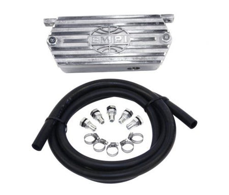 EMPI 00-8544-0 cast aluminum oil breather box kit with 1/2-inch heavy-duty hose, air-cooled VW Type 1