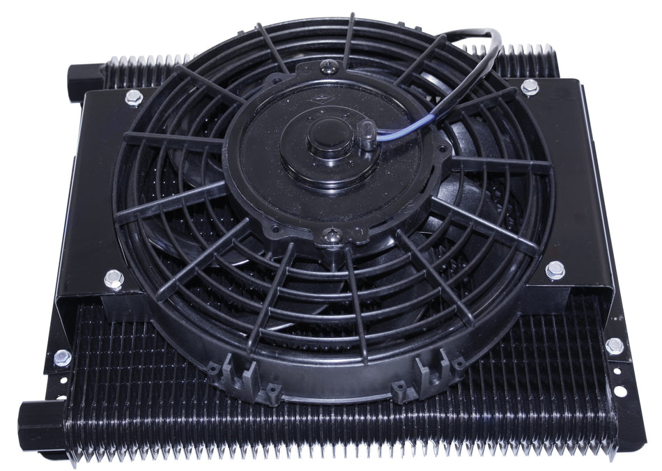 EMPI 96 Plate Competition Oil Cooler & Fan Kit 00-9293-0 with 12V electric fan