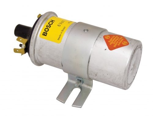 Bosch 6V Silver Ignition Coil - 1.5 Ohm Epoxy Filled with Bracket