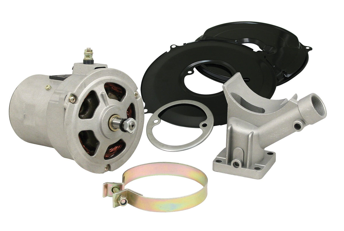 EMPI Alternator Conversion Kit 00-9445-0 with 55-amp alternator, stand, strap and backing plates for air-cooled VW