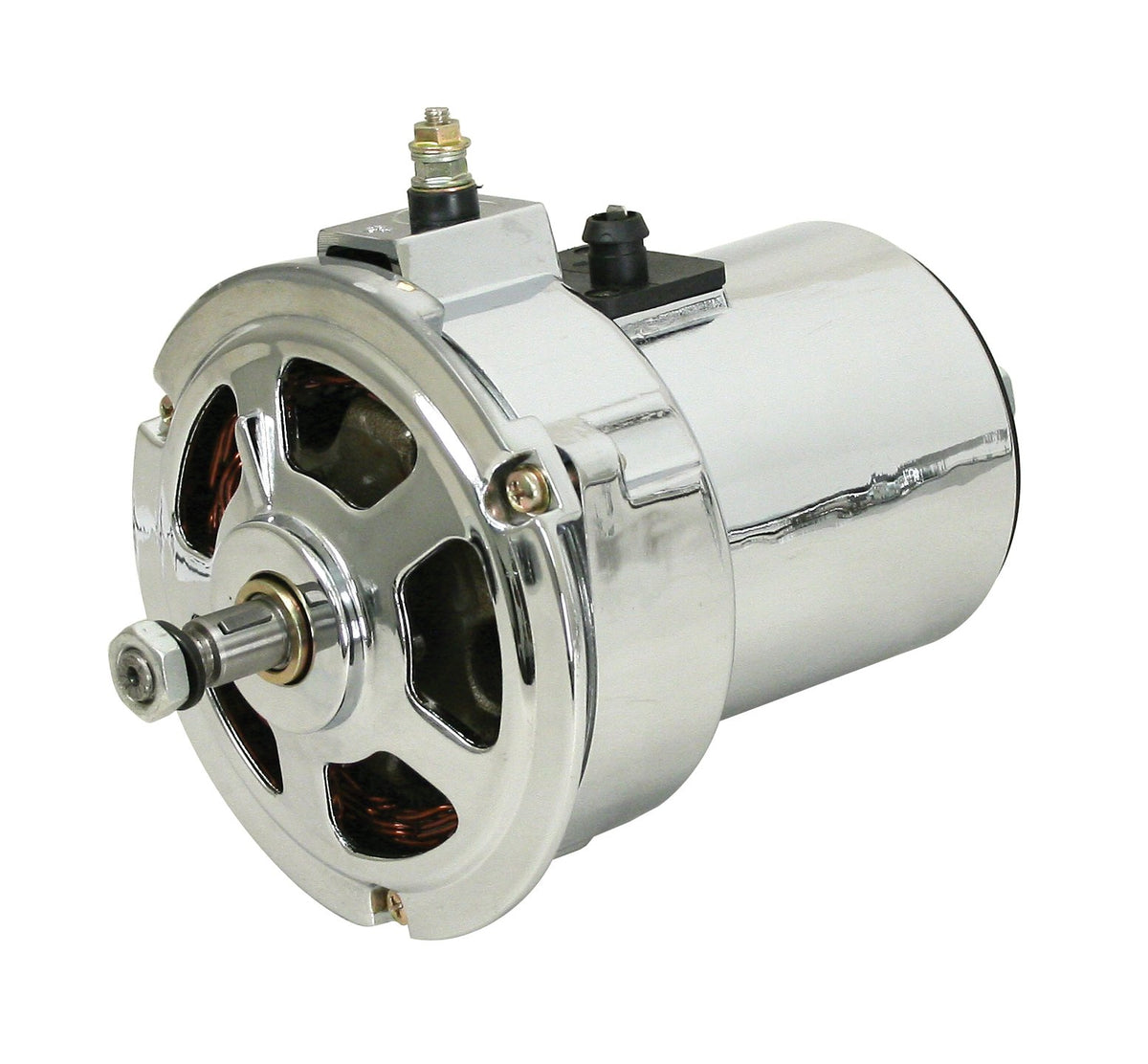 EMPI 00-9453-7 75-amp 12V chrome alternator with internal regulator, air-cooled VW Type 1