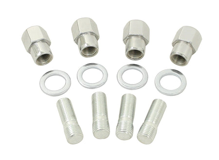 EMPI chrome M14 to 1/2-20 stud and nut kit Mag-Wheel Nuts + Flat Washers for 1968-1979 VW Beetle 4x130, EMPI 00-9511-0