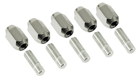 EMPI chrome M12x1.5 stud and nut kit 60° Acorn, for Steel Wheels for 1949-1967 VW Beetle 5x205, EMPI 00-9533-0