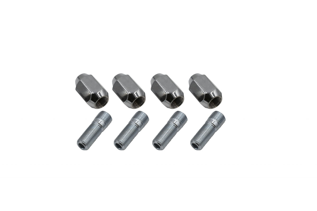 EMPI chrome M14 to 1/2-20 stud and nut kit 60° Acorn, for Steel Wheels for 1968-1979 VW Beetle 4x130, EMPI 00-9534-0