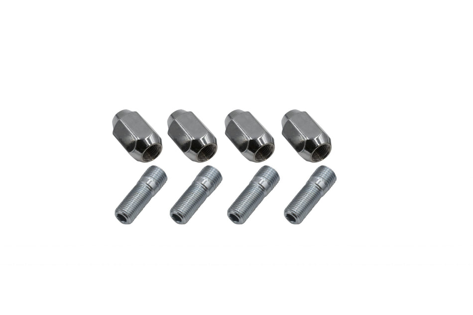 EMPI chrome M14 to 1/2-20 stud and nut kit 60° Acorn, for Steel Wheels for 1968-1979 VW Beetle 4x130, EMPI 00-9534-0