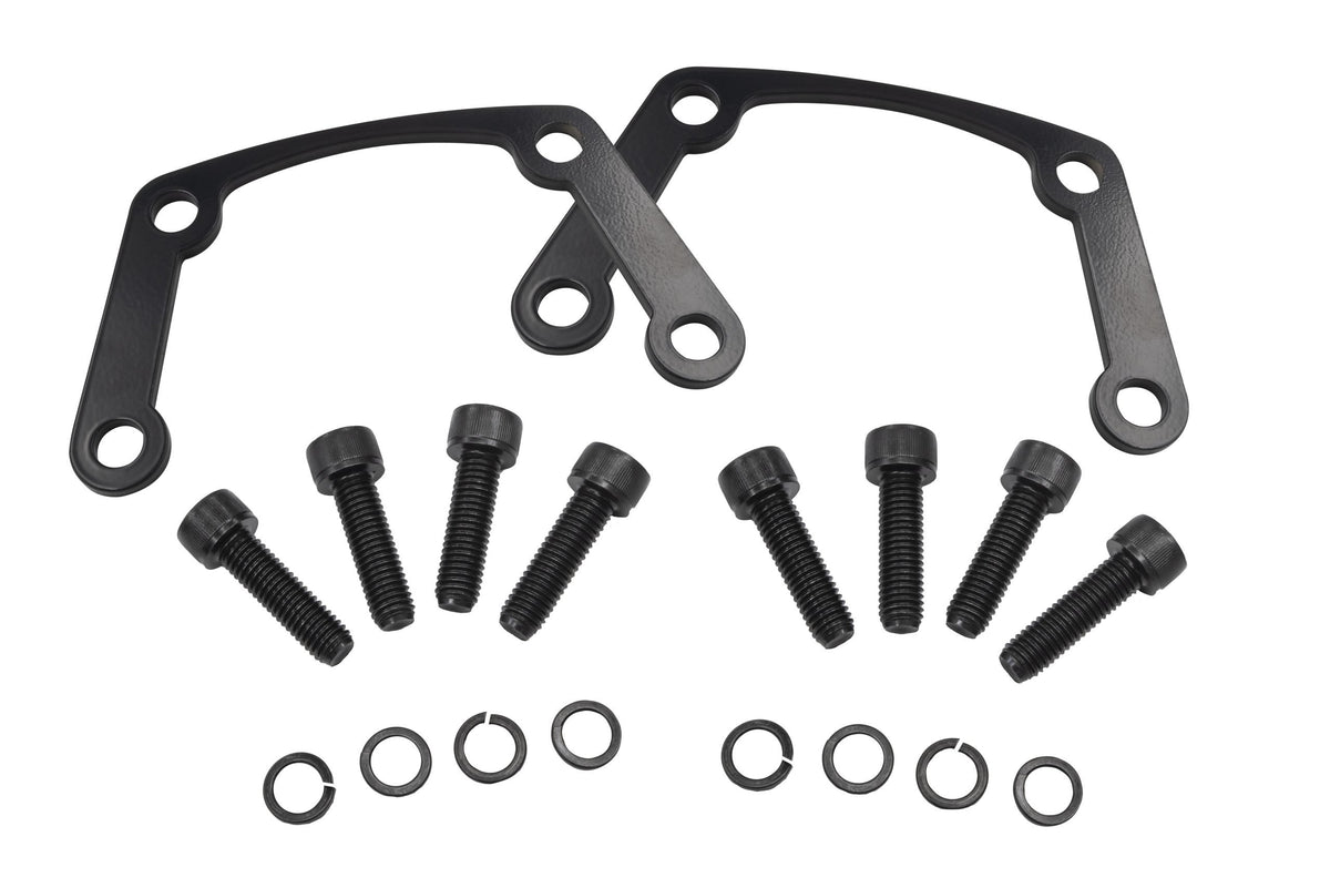 EMPI 00-9586-0 spring plate cover spacer kit, two 5mm black-coated laser-cut steel spacers with black oxide Allen bolts and lock washers