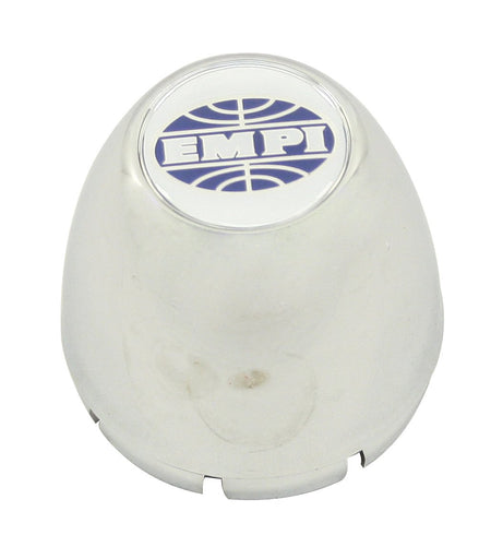 EMPI 8-spoke chrome logo center cap, fits AE for 1968-1979 VW Beetle 4-lug, EMPI 00-9674-0