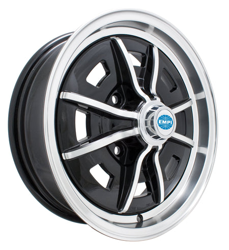 EMPI Sprintstar 8-spoke wheel 15x5 gloss black for 1968-1979 VW Beetle, 4x130, EMPI 00-9688-0