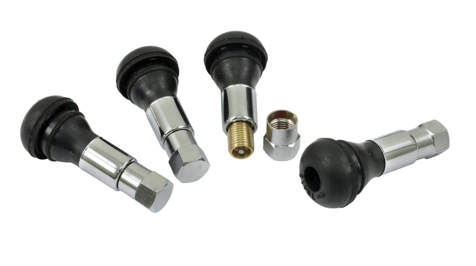 EMPI chrome valve stems for VW aftermarket wheels, set of 4, EMPI 00-9710-0