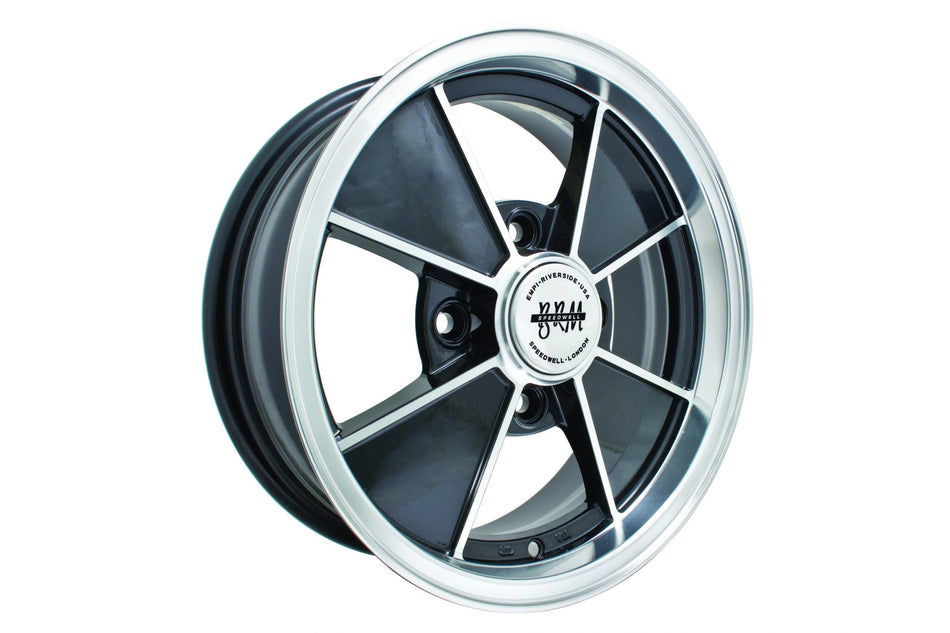 EMPI BRM-style wheel 15x4.5 gloss black for 1968-1979 VW Beetle, 4x130, EMPI 00-9734-0