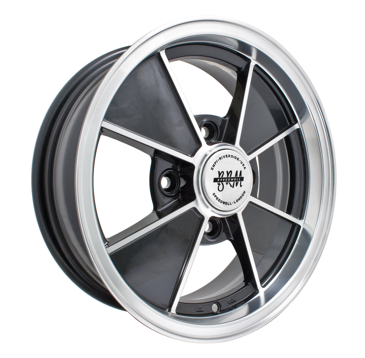 EMPI BRM-style wheel 15x5.5 gloss black for 1968-1979 VW Beetle, 4x130, EMPI 00-9735-0