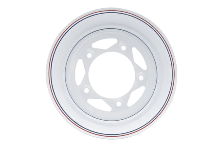 EMPI 10-1014-0 white powder-coated 8-spoke steel wheel, 15x5, 5-lug 5x205 (Series 81), for VW buggy, Baja and off-road