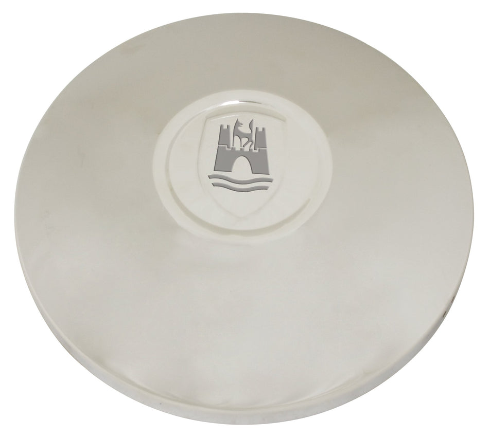 EMPI Castle-design hubcap for 1966-1967 VW Beetle 5-lug steel wheels, EMPI 10-1071-B