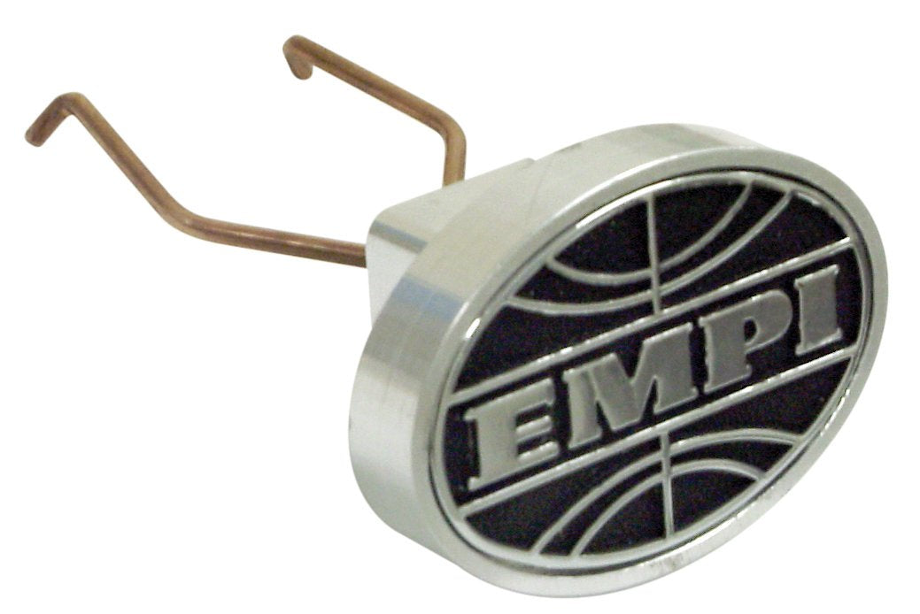 EMPI 10-1076-0 black billet oval hub cap pullers with EMPI logo, pair, for VW Beetle hub caps and jack ports — main view