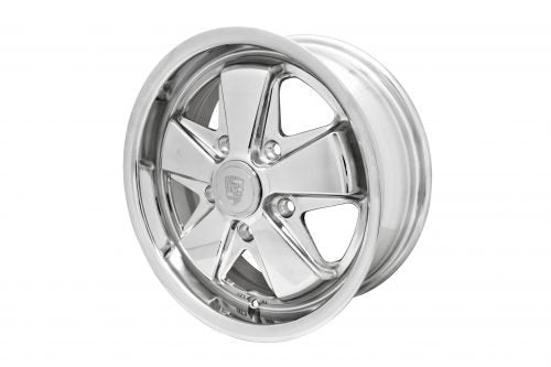 EMPI 911 style polished alloy wheel, 15x6 with 5x130mm bolt pattern, part 10-1103-0, for Porsche 911, 912 and 914-6