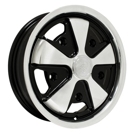 EMPI 10-1108-0 911-style alloy wheel, polished with black, 15x4.5, 5x205 wide-five, air-cooled VW