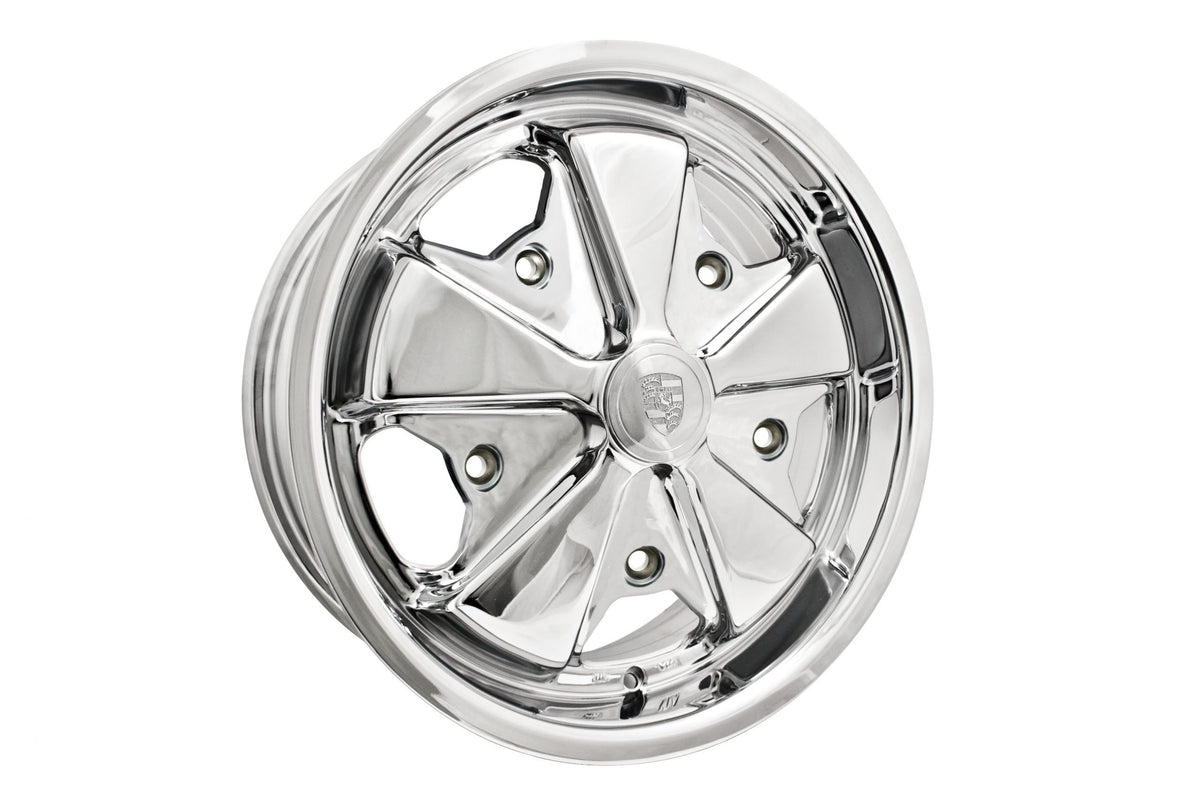 EMPI 10-1109-0 911-style alloy wheel, chrome, 15x4.5, 5x205 wide-five, air-cooled VW