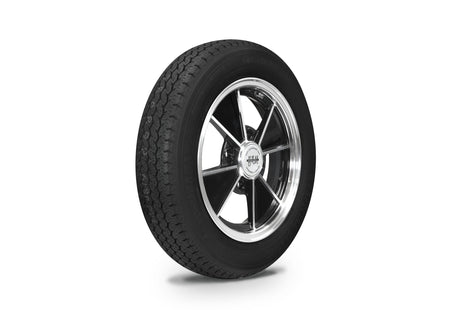 EMPI BRM 15x4.5 black/polished wheel with Yokohama 145/80R15, 4x130, EMPI 10-2007-0 for VW Beetle