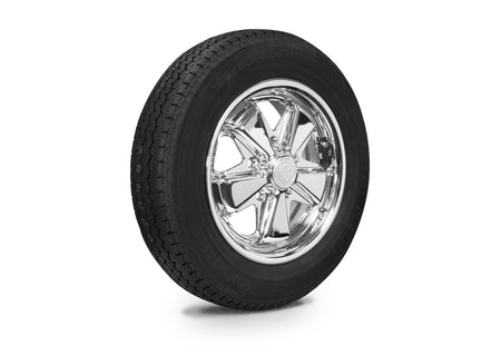 EMPI chrome 911-style alloy wheel with Yokohama GT Special tire, 5x130, EMPI 10-2025-0 for Porsche 911