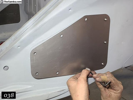 Washburn Windows access panel template and cutout layout for VW Beetle seal tray