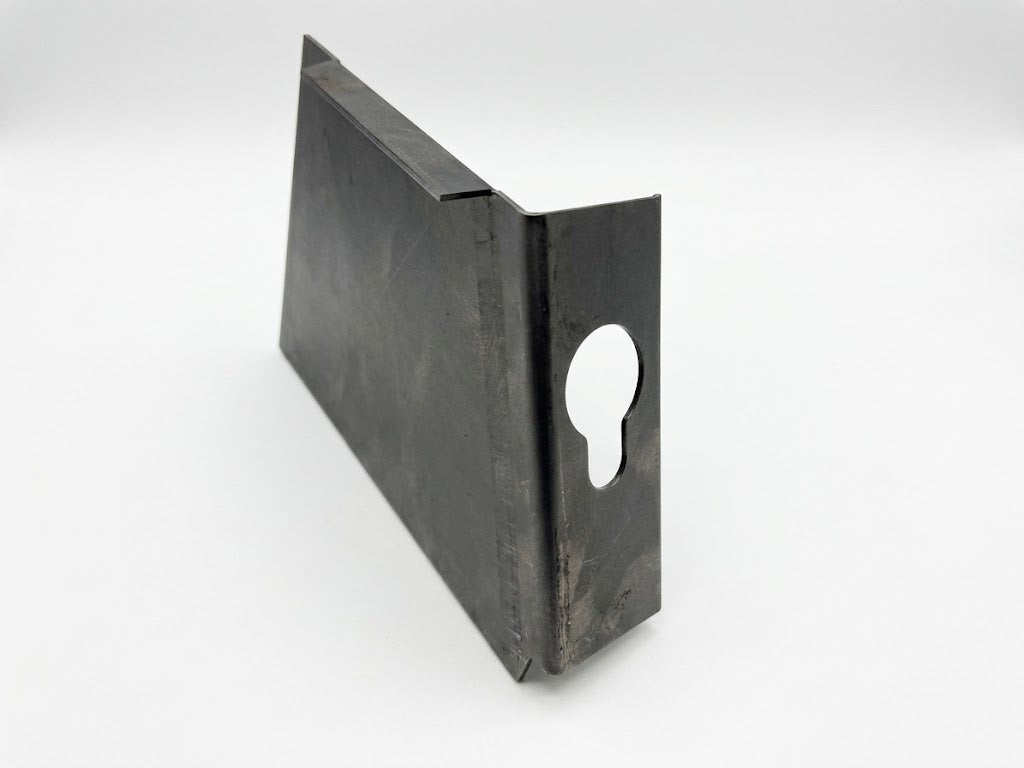 Split window VW Bus frame patch panel near heater tube crossmember, side profile