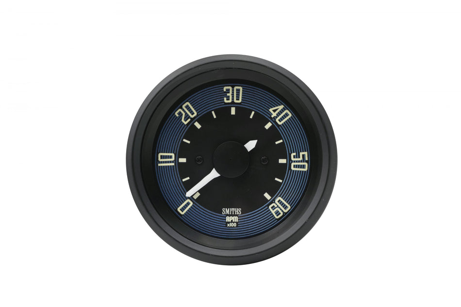 Smiths 80mm Tachometer 14-1108-0 0-6000 RPM Black dial Black bezel for VW Type 1