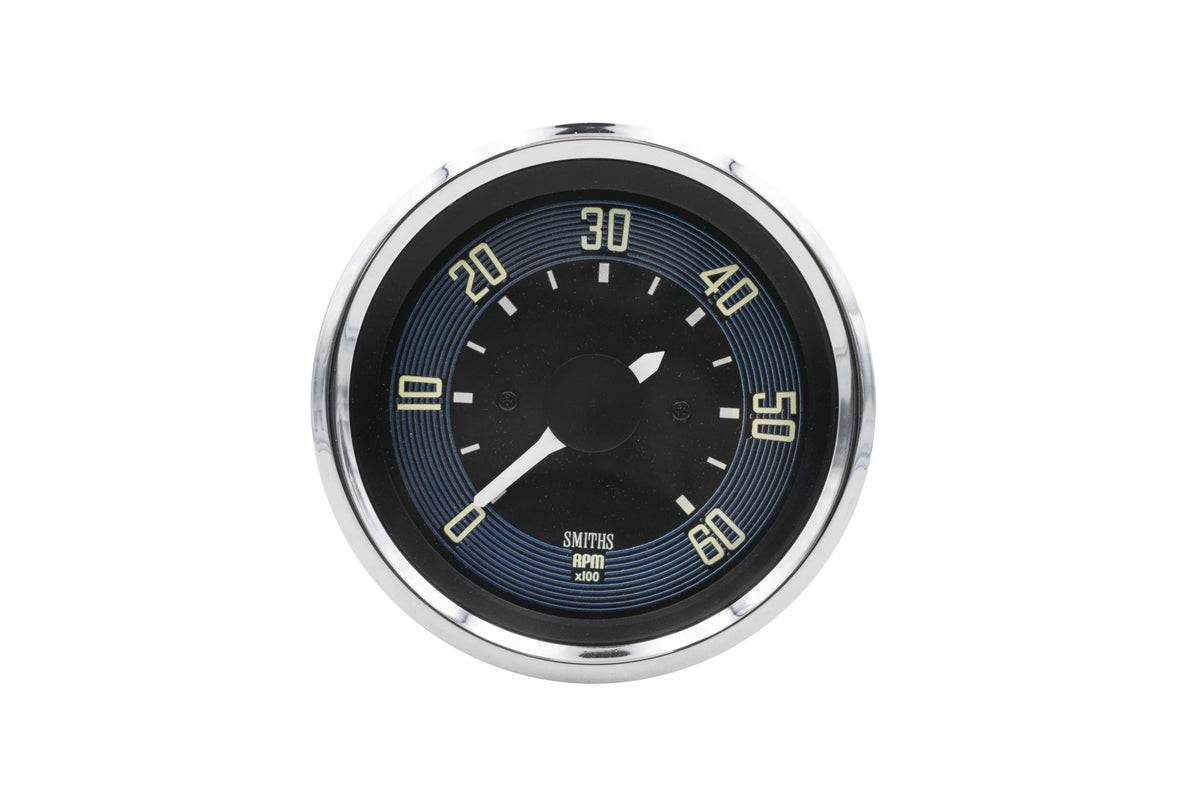 Smiths 80mm Tachometer 14-1109-0 0-6000 RPM Black dial Chrome bezel for VW Type 1
