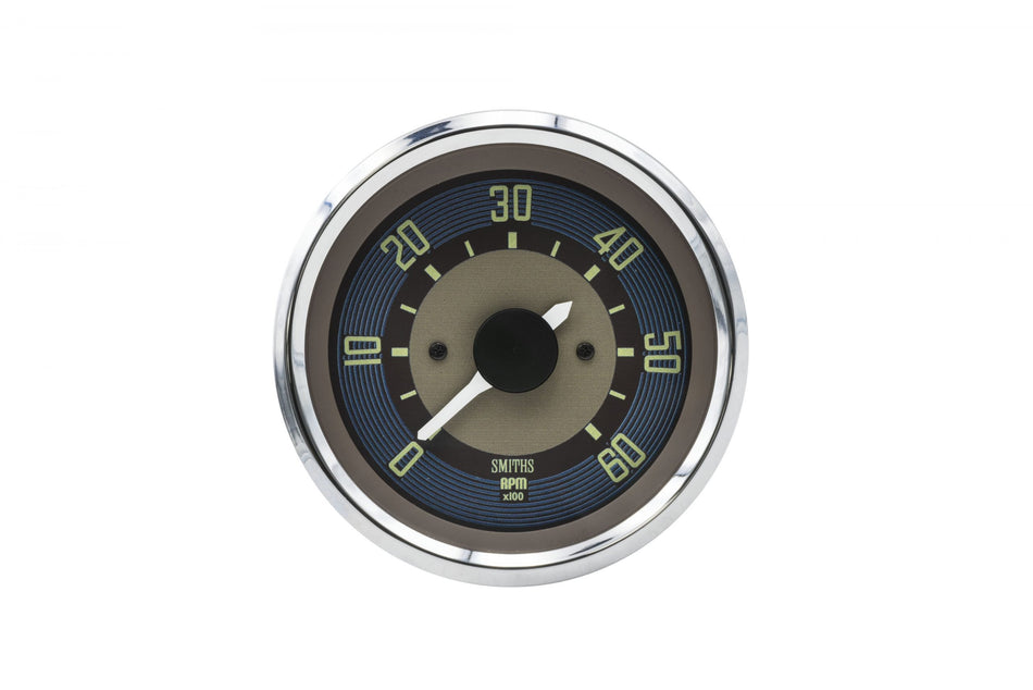 Smiths 80mm Tachometer 14-1131-0 0-6000 RPM Brown dial Chrome bezel for VW Type 1 and Type 2