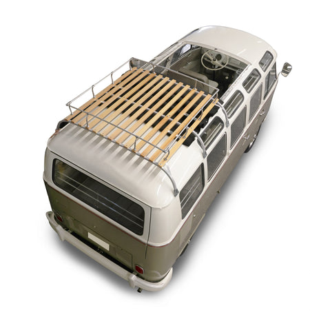 EMPI Type 2 Wood Slat Roof Rack mounted on VW Bus 15-2011-0