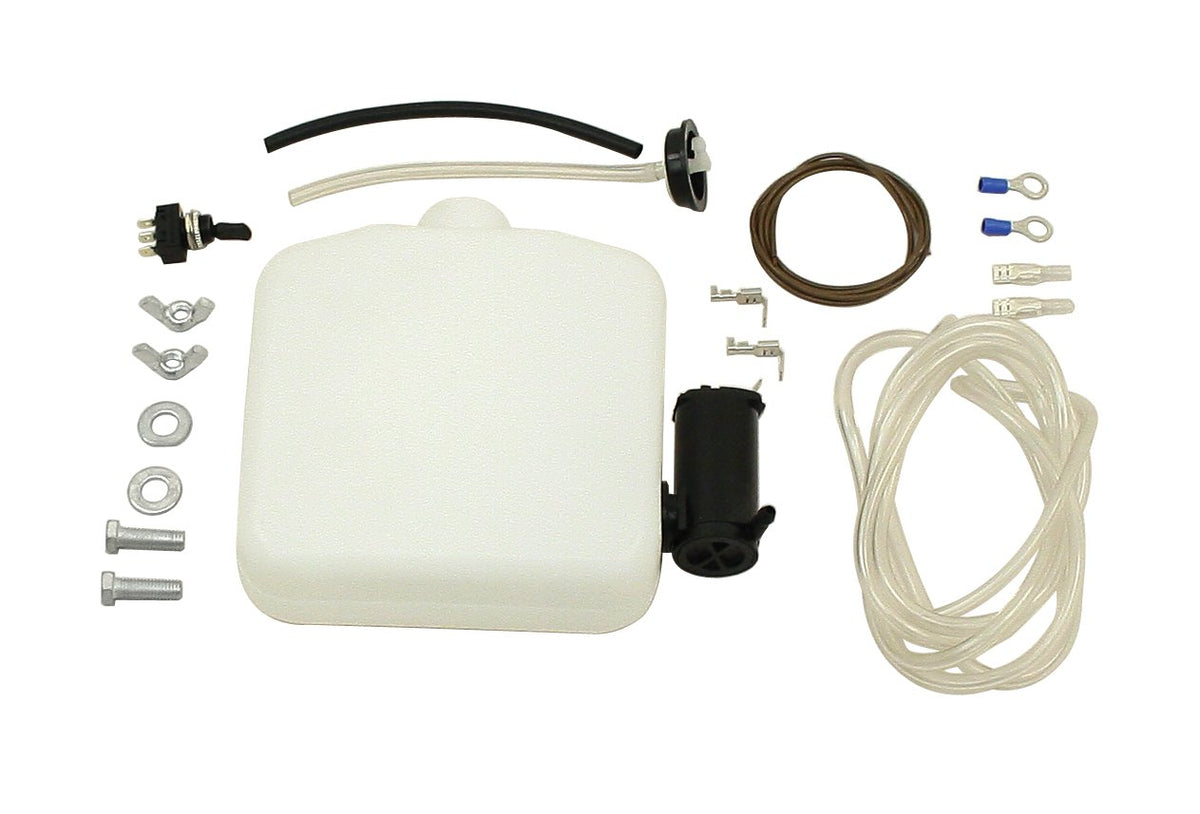EMPI 15-2060-0 universal 12V electric windshield washer kit with clear reservoir, for VW Beetle, Bus and Type 3 — main view