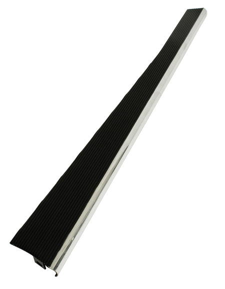 EMPI 15-3018-0 billet-look aluminum running boards, satin black with polished edge, pair, for VW Beetle — main view