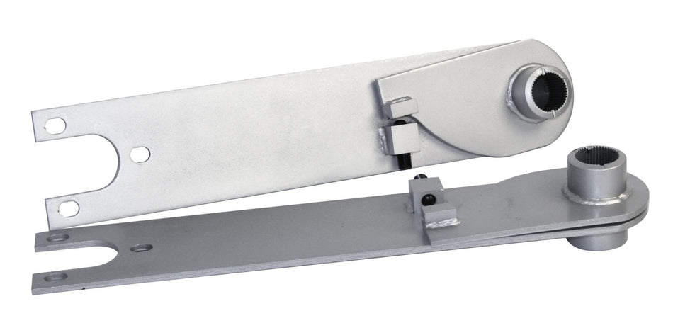 EMPI 17-2669-0 adjustable swing axle spring plates, pair, 1-1/4 inch collar for 21-3/4 inch torsion bars, silver painted, VW Beetle and Karmann Ghia 1960-1968