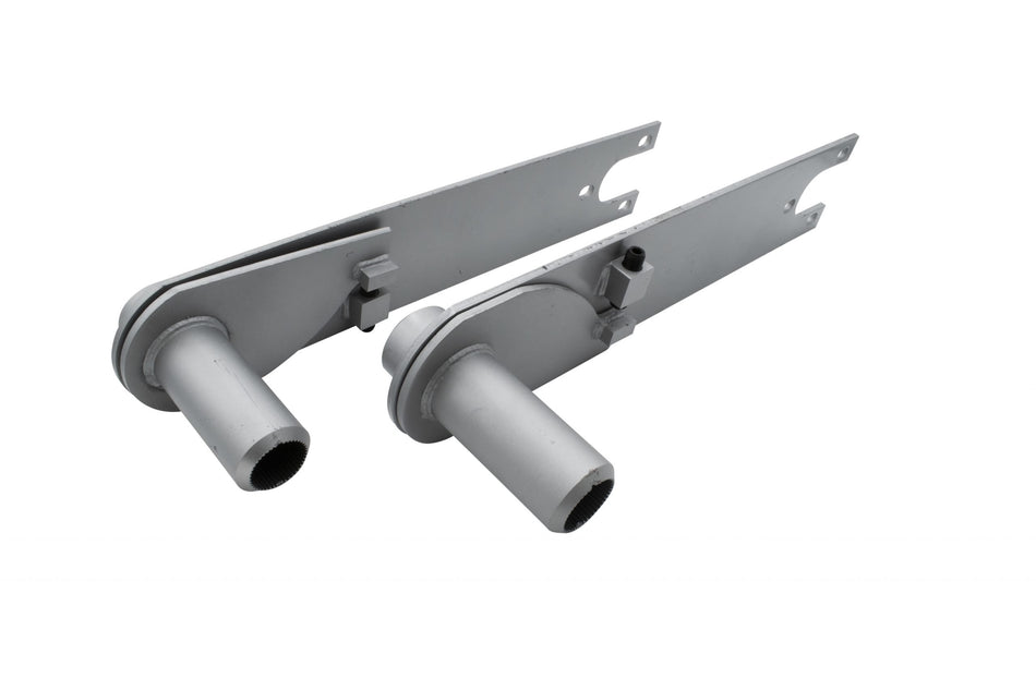 EMPI 17-2670-0 adjustable swing axle spring plates, pair, 4-1/4 inch collar for 24-11/16 inch torsion bars, silver painted, VW Beetle 1949-1959 and Type 3 1962-1967
