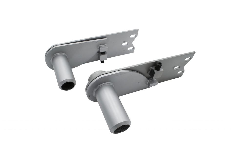 EMPI 17-2673-0 adjustable IRS spring plates, 4-1/4" collar for 24-11/16" torsion bars, silver painted, pair, VW Thing Type 181 1973-1974