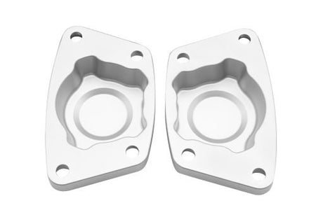 VW Foose Billet Spring Plate Caps | Blasted Satin Silver Finish | 1960-1968 Bug & Ghia | 17-8896-0 for Beetle, Karmann...