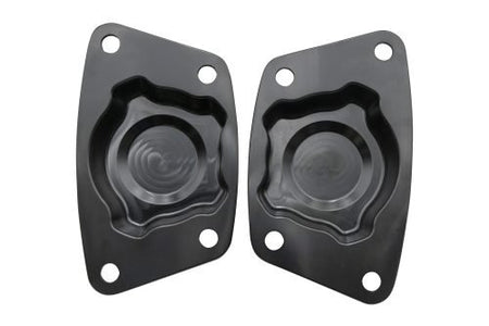 VW Foose Billet Spring Plate Caps | Black Anodized Aluminum | 1960-1968 Bug & Ghia | 17-8898-0 for Beetle, Karmann Ghia...