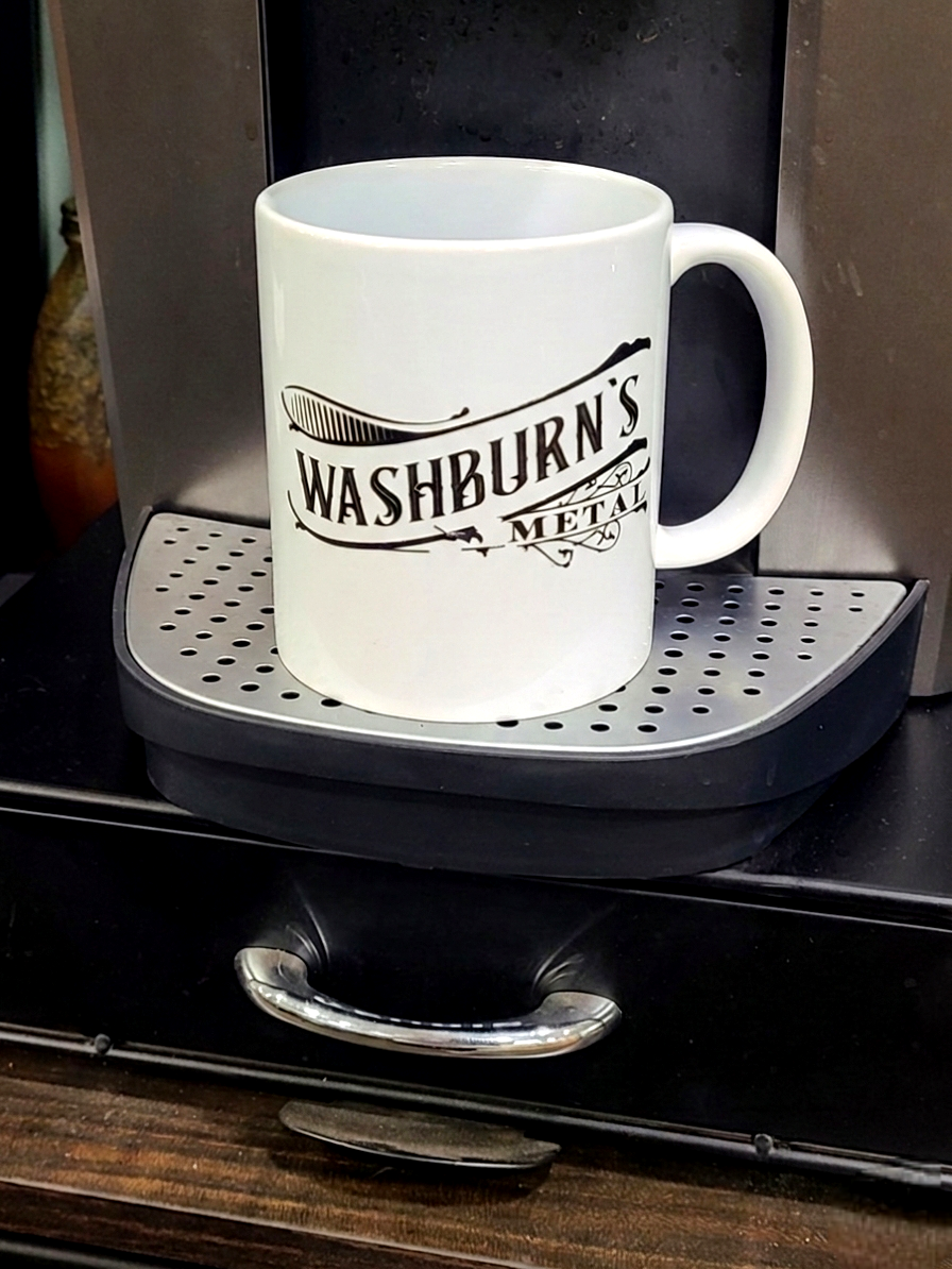 Washburn’s Metal "Retro Logo" 11oz Ceramic Coffee Mug
