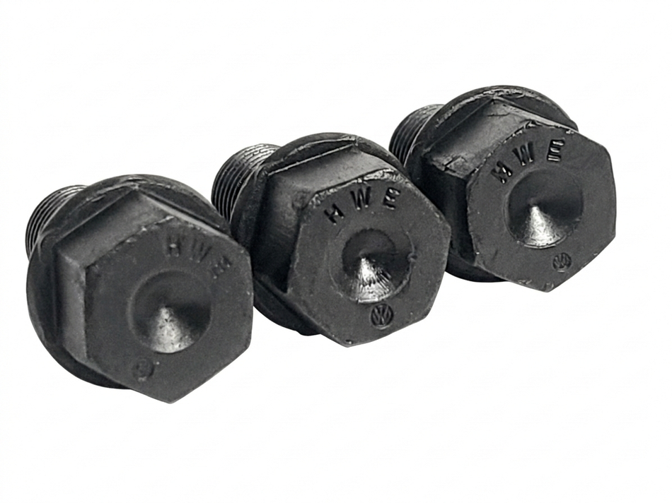 HWE 14mm x 1.5 Ball Seat Lug Bolts - Original German OEM Refurbished (Sold in sets of 5)