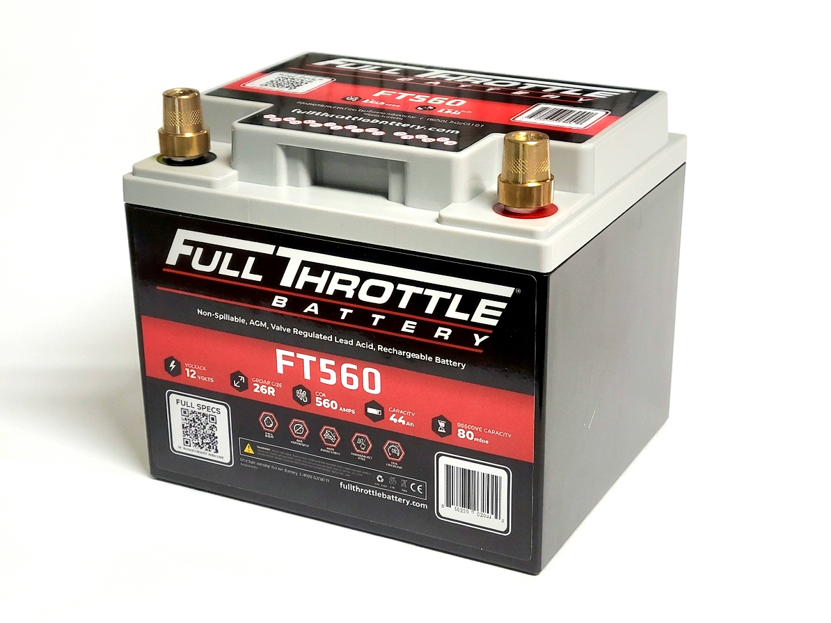 Full Throttle FT560 High-Performance AGM Battery | 12V 560 CCA Group 26R
