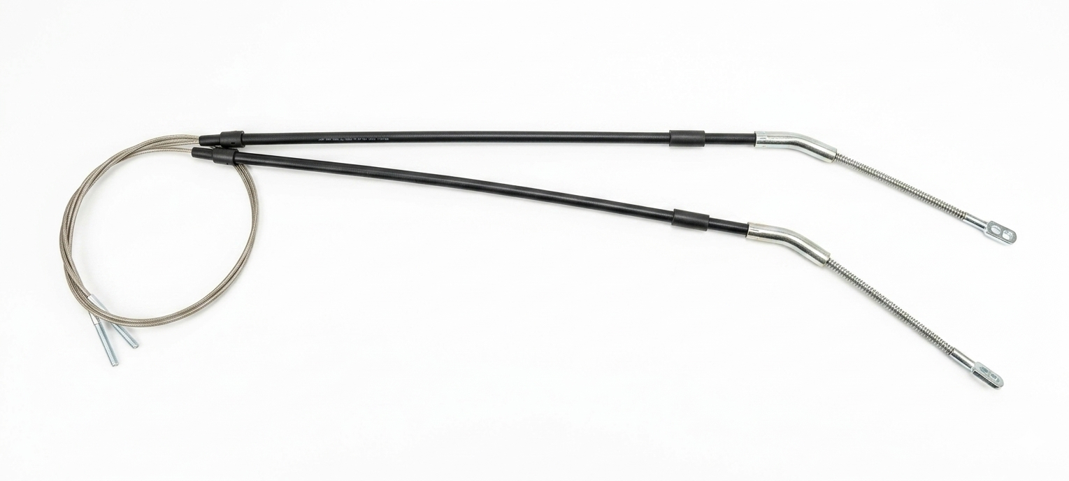 Heavy-Duty Shortened Emergency Brake Cable Set - Non-Stretch Stainless Steel - 14.250"