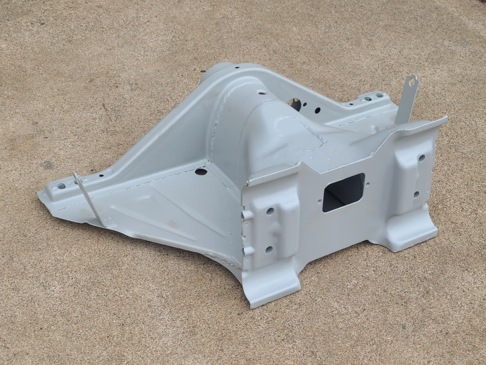 OEM Volkswagen Beetle ball-joint frame head with Napoleon Hat, primed 1966-1979 Beetle, top angled view