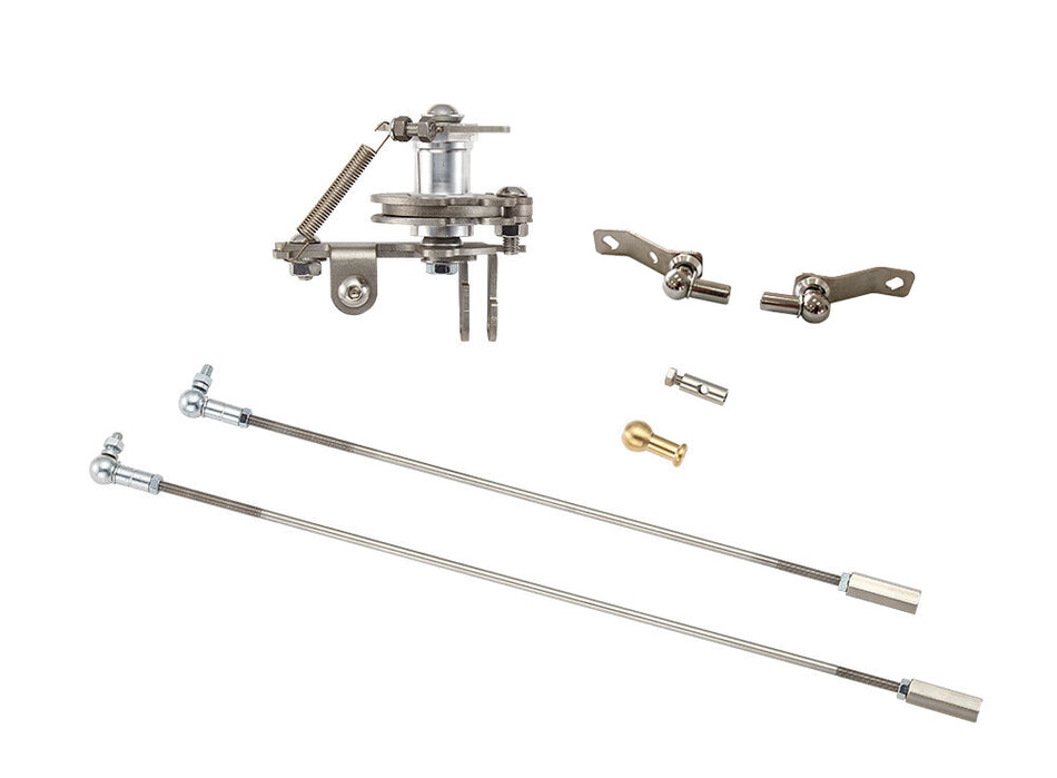 Vintage Speed Best Linkage 155-311-02DCNF quick-release throttle linkage for dual Weber DCNF carbs on a Type 1 engine in a VW Type 3
