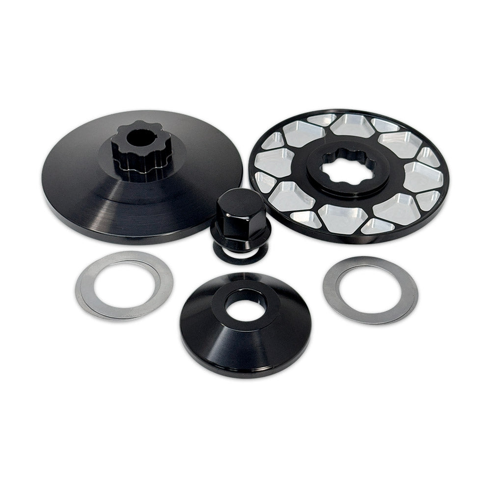 CMI 4.3 inch 12-spoke billet alt/gen pulley kit with nut, spacer and shims (2114)