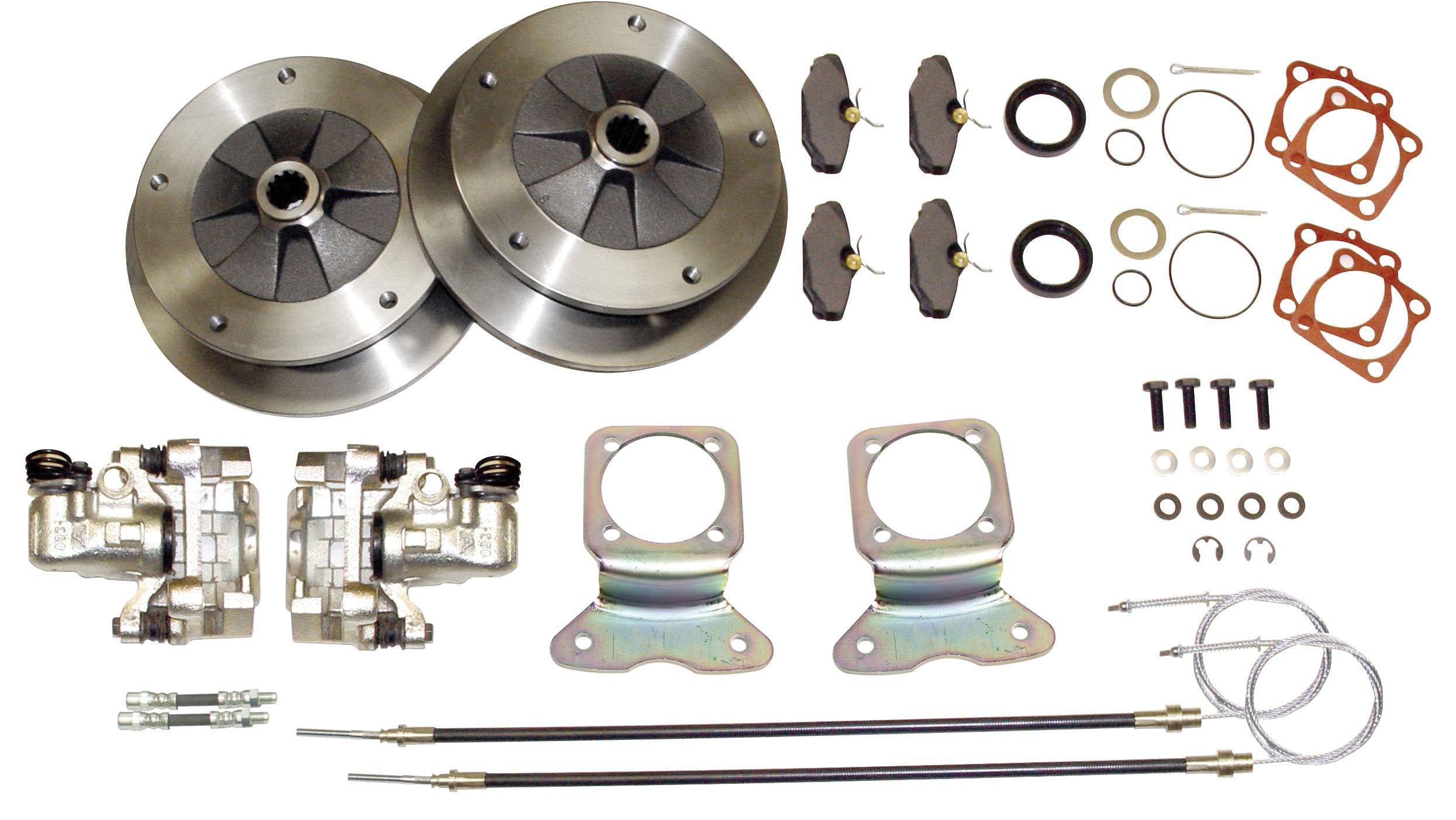 EMPI Zero-Offset Rear Disc Brake Kit with E-Brake - 5x205 Swing Axle (22-2905)