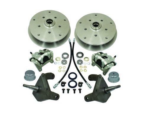 Forged drop-spindle front disc brake kit for VW ball-joint, 5-lug double-drilled 5x205mm and 5x130mm