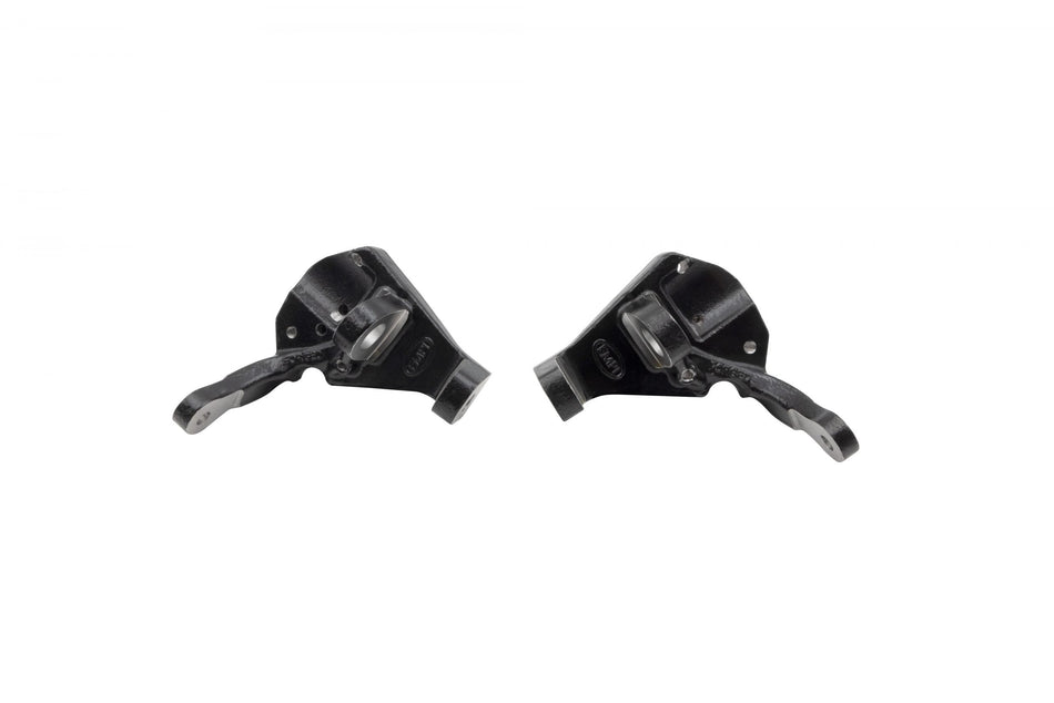 EMPI 22-3975-0 ball joint drum brake drop spindles, pair — EMPI manufacturer photo, back view
