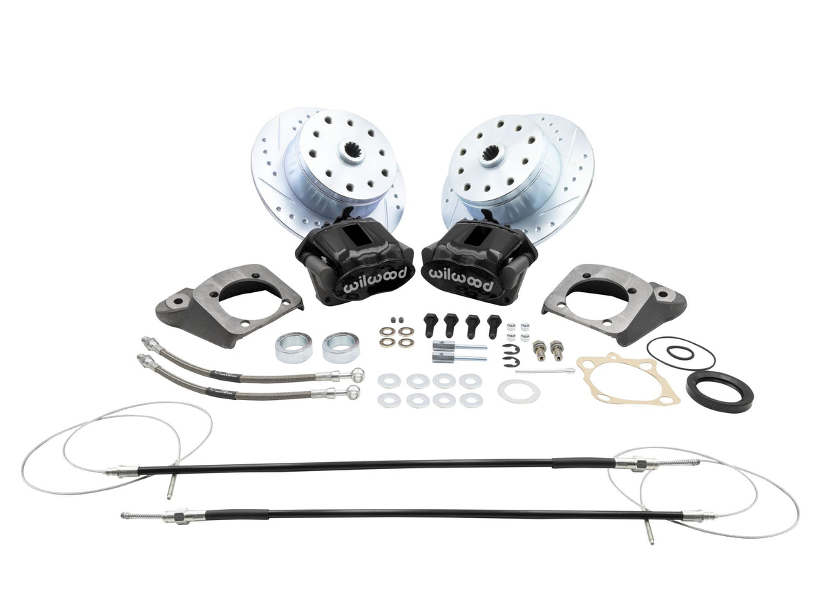 Wilwood Rear Disc Brake Kit with E-Brake - IRS 5x130/5x4.75, Wilwood Black Caliper (22-6155-B)